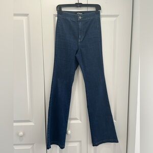 Express Dark Blue Flare Jeans